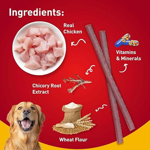 drools real chicken flavor dog treats sticks, 100gm | rich in protein, no artificial preservatives | best for training & bonding | for puppy & adult | formulated in usa | premium treats | drools real chicken flavor dog treats sticks, 100gm | rich in protein, no artificial preservatives | best for training & bonding | for puppy & adult | formulated in usa | premium treats |