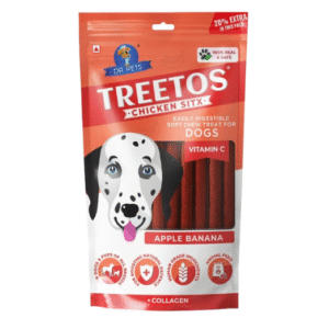 dr.pets treetos chicken sticks for dogs | dog chew stick | soft treats with real meat | gluten free food for adult dogs & puppies | 85g, pack of 1 (pack of 1) (pack of 1, banana apple)