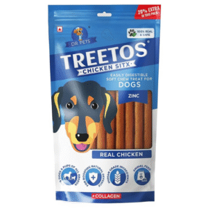 dr.pets treetos dog food, chicken sticks for dog chew stick for all life stages, dog treats for adult dog & puppies, gluten free, soft & chewy texture, real chicken flavor 70g pack of 1