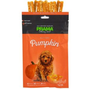 prama buttery pumpkin dog treats, 70gm (pack of 1), all life stages, stick