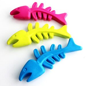natural rubber colorfull fish shape chew toys + burger toy for puppy and cat