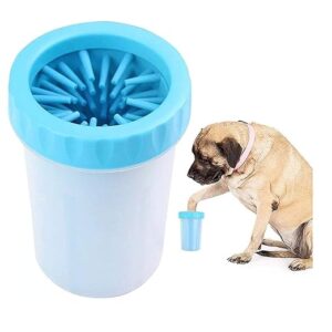 d&c paws dog paw cleaner | silicone muddy paw washer with super soft bristles and cover