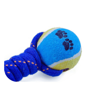 durable rope tug toy with tennis ball for dogs | chew, fetch & training toy for small, medium & large breeds |