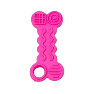 textured rubber bone dog chew toy – teething, dental care & interactive play toy for dogs