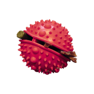 treat dispensing spiky rubber dog toy ball – dental chew & boredom buster