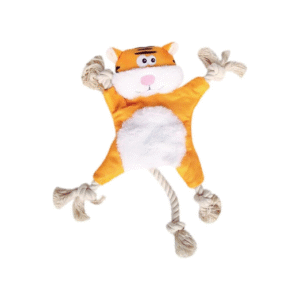 plush tiger rope dog toy – interactive chew, tug & comfort toy for dogs
