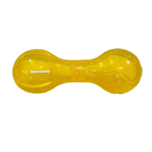 transparent rubber bone dog toy – treat dispensing chew & teething toy