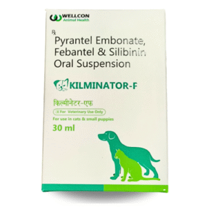 kilminator f oral suspension 30 ml for puppies & cats | pyrantel embonate, febantel & silybin dewormer