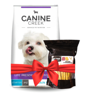 buy !! canine creek 4kg starter dog food + free 1kg dogtown special dog chewsticks
