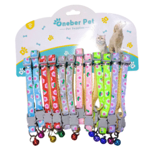 dogtown adjustable puppy collar with bell – soft, lightweight & comfortable floral design
